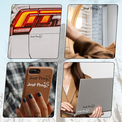 3Pcs Jesus Christian Mirror Stickers Decals for Car Rearview (Black) - color: Black-Just Pray
