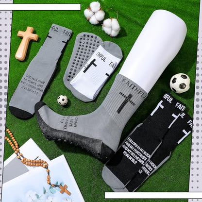 Glitopper 6 Pairs Cross Grip Soccer Socks US 6-13 christian - color: 3 Colors, style: Power