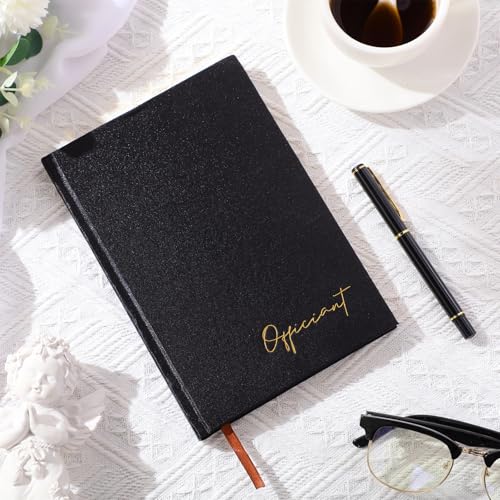 Engrowtic Wedding Officiant Book with Pen 5.25x8.25,Black,Classic - color: Black, style: Classic