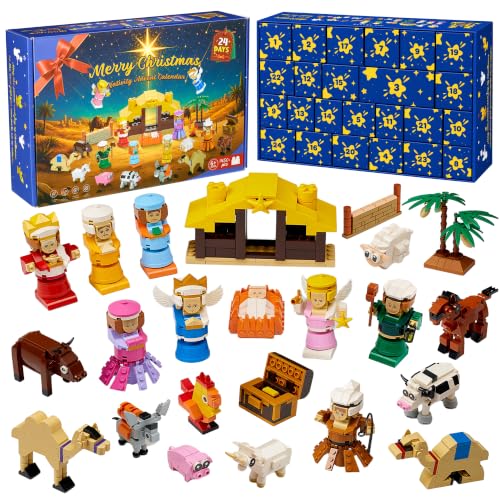 Nativity Advent Calendar 2026 Kids, 24-Day Christmas Building Blocks Set