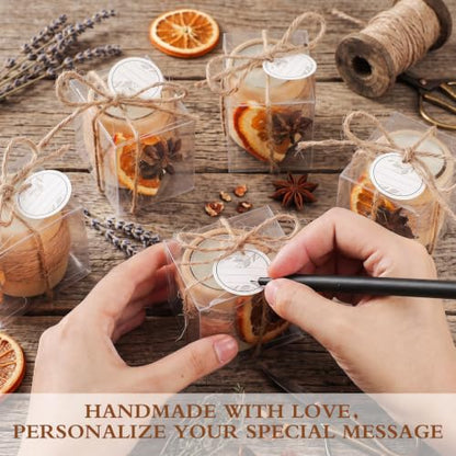 MTLEE 16 Pack Wooden Tealight Candle Holder Kit Guest Gifts, Rustic - color: Brown