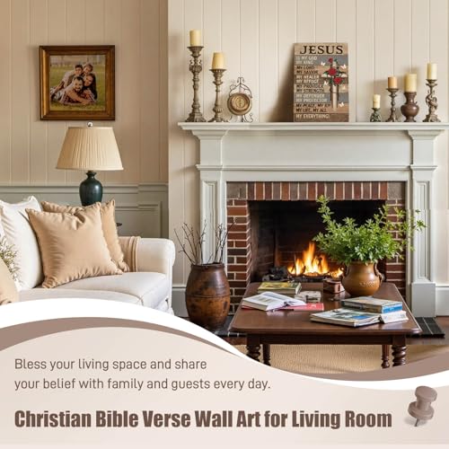Jesus Is King Sign Christian Wall Art for Prayer Room 12x8 Inch - color: Brown Red
