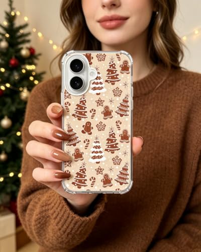 Brown Gingerbread Christmas Trees Phone Case Compatible with iPhone 17, Cute Christmas Festival Phone Cover for iPhone 17 - color: Gingerbread