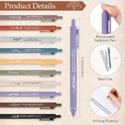 Kosiz 100 Pcs Bible Verse A6 Spiral Notebooks Bulk with Pens, Neutral Color - color: Neutral Color
