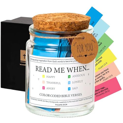 Bible Verse Jar,Inspirational Scripture Prayer Cards for Hope Emotions Christian Faith Based Gift,Christmas Christian Gifts for Women, Men, Birthday Gifts for Mom,Xmas Graduation Gift - style: A