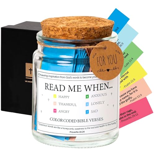 Bible Verse Jar,Inspirational Scripture Prayer Cards for Hope Emotions Christian Faith Based Gift,Christmas Christian Gifts for Women, Men, Birthday Gifts for Mom,Xmas Graduation Gift - style: A