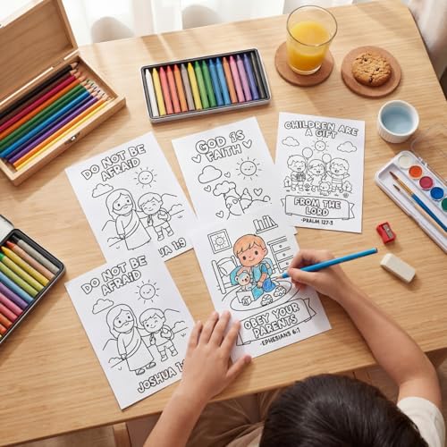 Yinder 20 Pcs Sunday School Coloring Books Bible Verse Coloring Page Bulk - style: Bible Verse