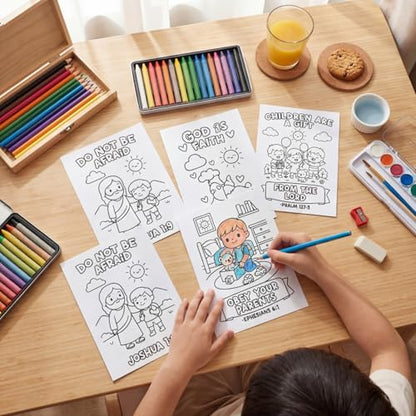 Yinder 20 Pcs Sunday School Coloring Books Bible Verse Coloring Page Bulk - style: Bible Verse
