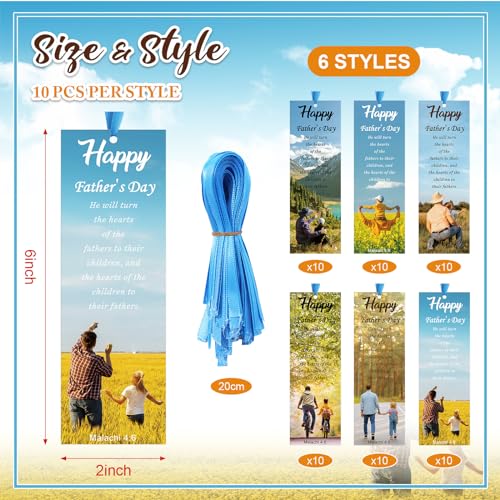 Dispowreath 60 Pcs Dad Malachi 4:6 Bookmarks Religious Christian Bulk - style: Dad Malachi 4:6