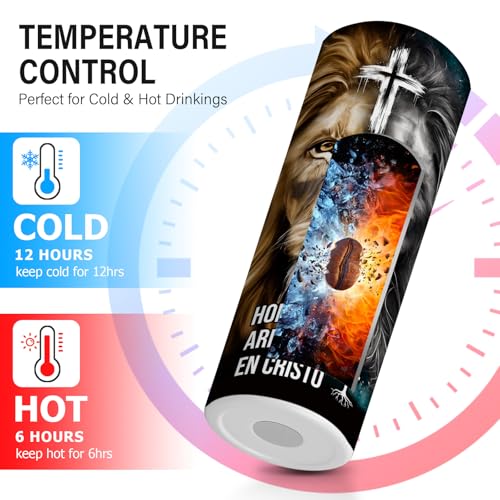 TUMBTU Spanish Christian Tumbler,Religious Tumbler for Men,Faith Lovers - color: Black
