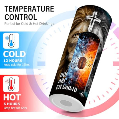 TUMBTU Spanish Christian Tumbler,Religious Tumbler for Men,Faith Lovers - color: Black