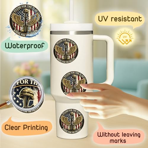 4 Pcs Patriotic Military Stickers - Stand for the Flag Kneel for the Cross - color: Patriotic Sticker