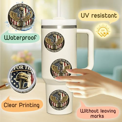 4 Pcs Patriotic Military Stickers - Stand for the Flag Kneel for the Cross - color: Patriotic Sticker
