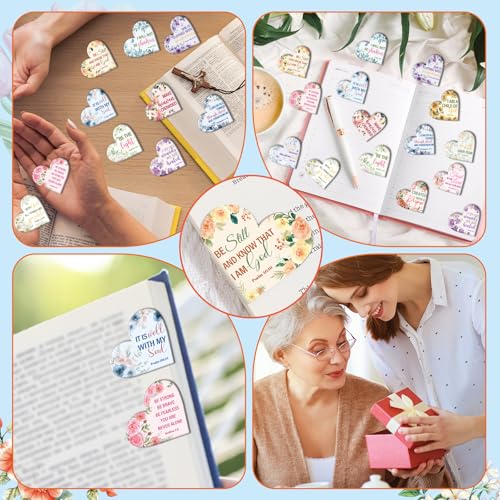 Wxiben 30 Pcs Bible Verse Magnetic Bookmark Christian Book Mark Page Clip - style: Christian Bible