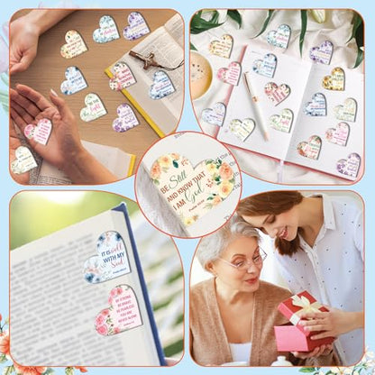Wxiben 30 Pcs Bible Verse Magnetic Bookmark Christian Book Mark Page Clip - style: Christian Bible