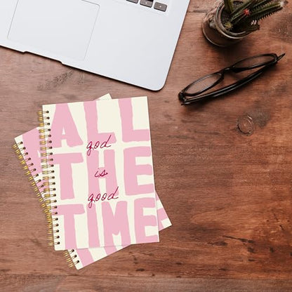 KAOWT God Is Good Notebooks Christian School Supplies, Pink Office Supplies for Desk Women, Prayer Journal for Woman, Bible Journaling Notebooks for Office School Supplies, 5.5x8.3 Inch - color: notbook bible-all the time