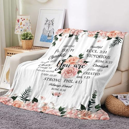 kituzol Christian Gifts for Women, Religious Gifts, Catholic Gifts, Inspirational Gifts, God Christmas Spiritual Gifts Blanket 50"X 60" - color: White-christian