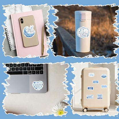 Ocean Prayer Board Supplies - 50 Pcs Blue Christian Jesus Stickers - color: Blue Ocean