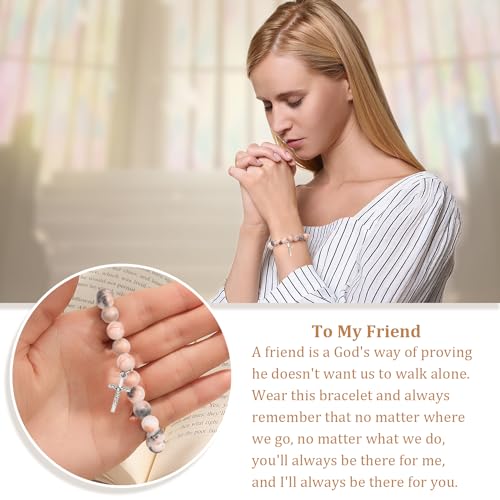Christian Grandparents - Day Gifts for Women, Religious Cross Bracelet - color: Friend-10