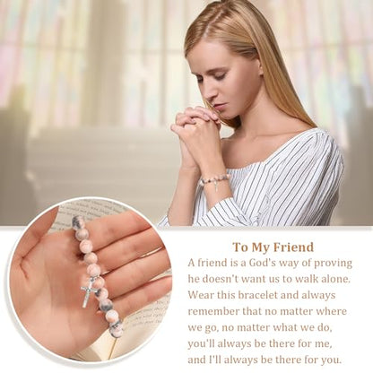 Christian Grandparents - Day Gifts for Women, Religious Cross Bracelet - color: Friend-10