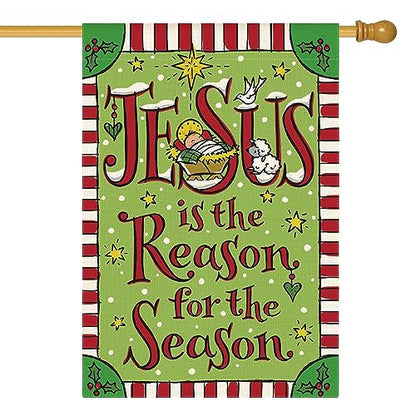 AVOIN colorlife Christian Christmas Nativity House Flag 28x40 Inch - size: House Size-28 x 40"