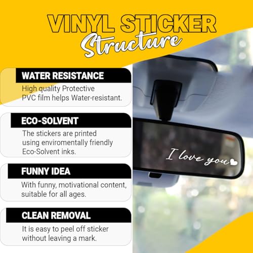 3 Pcs I Love You Sticker – Simple Heartfelt Message Vinyl Decal for Luggage, Laptop, Water Bottle, Gift for Couples, Friends, Loved Ones 4x1in - color: I Love You_w