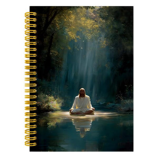 Christian Jesus Notebook Journal, Christian Spiritual Journal Gifts for Women, Meditating Jesus Prayer Bible Verse Spiral Hardcover Notebook for Work Study, 5.5x8.3 Inch - color: Multiple color6