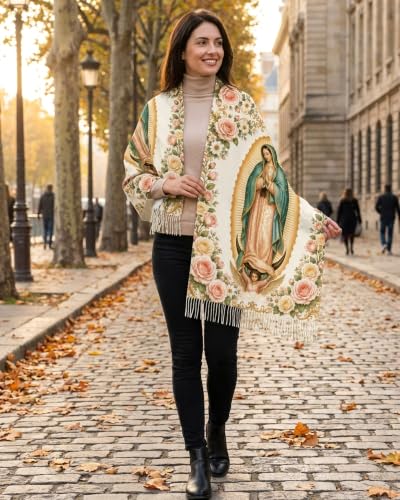 Virgen De Guadalupe Shawls for Women, Virgin Mary Blanket Scarf, Soft Scarf Wrap Prayer Shawl Catholic Gifts - color: Virgen De Guadalupe 2611