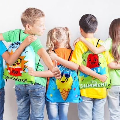 24 Pcs Summer Reading Drawstring Backpack Beach Drawstring Bags Large I Love Reading Book String Bag Kids Summer End of The Year Back to School Party Favors Supplies Gifts - style: Summer Reading