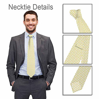 Men's Ties Novelty Tie Necktie for Men Teen Boys Multicolor Tie Party Holiday Thanksgiving Christmas - color: Yellow Honeycomb