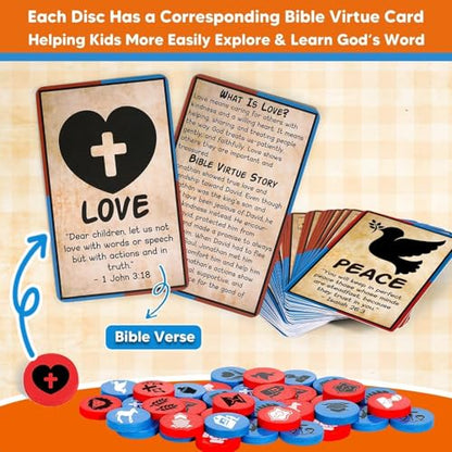 Garybank Bible Virtue 4 in A Row Game for Kids, Learn Bible Stories