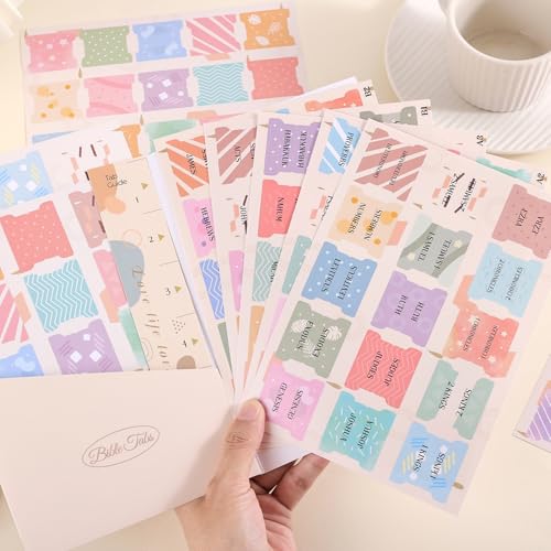 Laminated Bible Tabs for Women, Geometry Print, with Alignment Ruler - style: P-Geometry