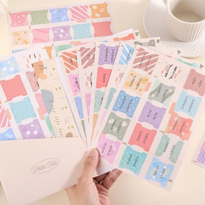 Laminated Bible Tabs for Women, Geometry Print, with Alignment Ruler - style: P-Geometry