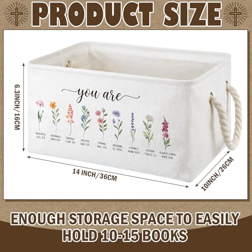Marsui Christian Gifts for Women Bible Basket for Books, Christian Flower - style: Christian Flower