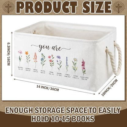 Marsui Christian Gifts for Women Bible Basket for Books, Christian Flower - style: Christian Flower