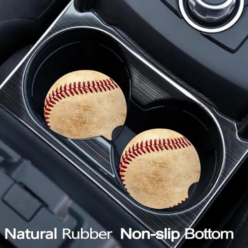 2 Pack Baseball Car Cup Holder Coasters Universal Neoprene Coasters - color: Baseball