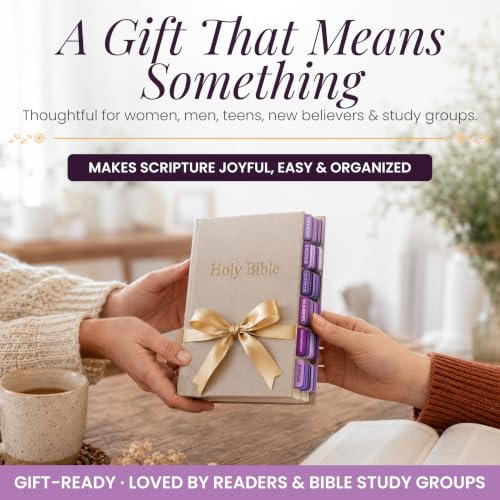 90 Christian Bible Tabs for Women, Kids & Teen Girls - Purple - color: Purple