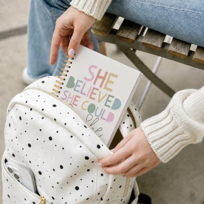 She Believed She Could So She Did Rainbow Notebook, 5.5×8.3 Inch - color: 007-Spiral