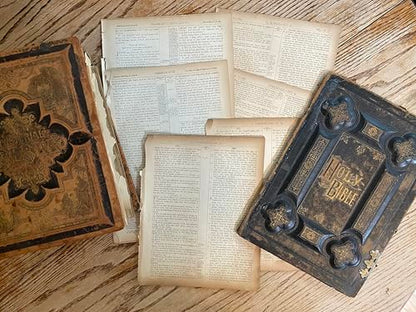 Antique Rescued Bible Glass Globe Christmas Ornaments - Tree Decor with Faith Charm - Hanging Accessories For Home, Room, Office, Church - Unique Gift for Friends, Family, Pastor - style: Pack of 1