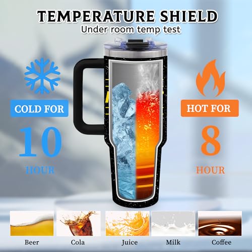 Father Gifts for Men, 40oz Tumber With Handle - color: Father-Black