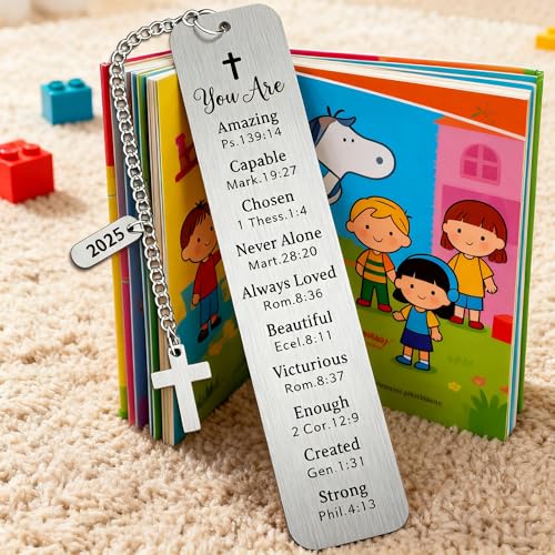 Christian Graduation Gifts for Her Him, Class of 2024 2025 2026 Gifts, Inspirational Bible Verse Bookmark with Cross, Religious Baptism Confirmation Gifts for Teen Girls Boys Daughter Son - style: BM022 Bible Verses
