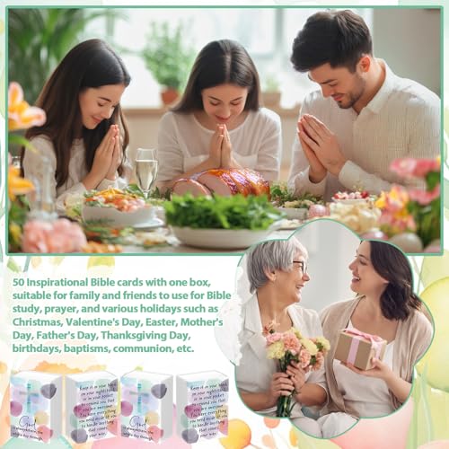 Tinlade 20 Sets 1000 Pcs Christian Bible Verse Cards with Scripture Boxes - style: Stylish