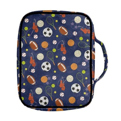 Book Case Women Balls Bible Protective Bags Casual Bible Case for Girls Volleyball Baseball Portable Scripture Book Cover with Handle - color: Volleyball Baseball