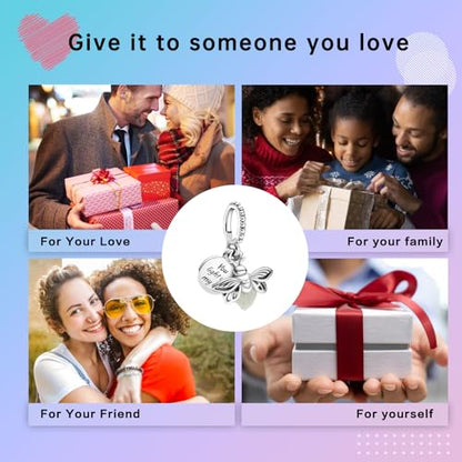LUXILLA 925 Sterling Silver Charm Golden Family Tree Sparkling Cross Cute Dragon Charms Fits Bracelets Necklace Pendant Bead Jewelry Gift for Women Family Friends - color: Firefly Charm