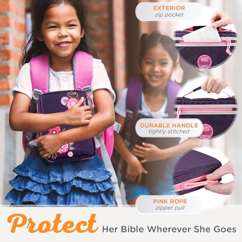 Christian Art Gifts Floral Nylon Bible Cover: God's Princess Bible Verse - size: Medium
