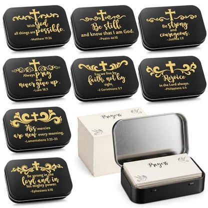 24 Prayer Boxes 120 Prayer Cards Black Gold Scripture Designs - style: Black