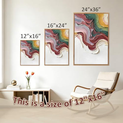 CHDITB 3D Textured Abstract Wave Framed Wall Art, Flowing Ribbon Painting - color: 3d Wave
