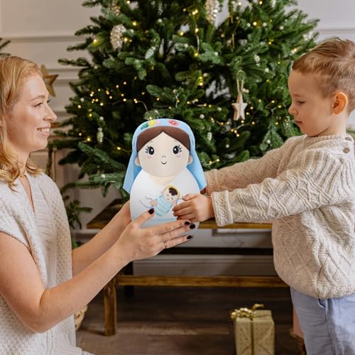 Mary Plush Nativity Scene Set - Gift for Women's Day Baby Plush Soft Jesus Stuffed Animal, Perfect Holiday Decor Christian Gift for Girl, 10 Inch - style: Mary