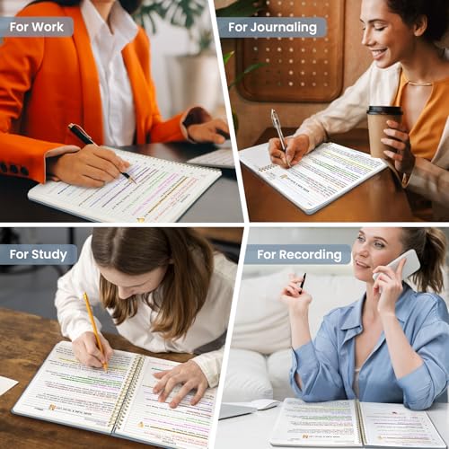 Taja Large Spiral Lined Journal for Women and Men, Notebook for Work - color: M-Butterfly Peony