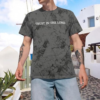 Mens Christian Graphic TShirt Jesus Faith Bible Verse Inspirational Tee - color: Tie-dye - Gray, size: Medium